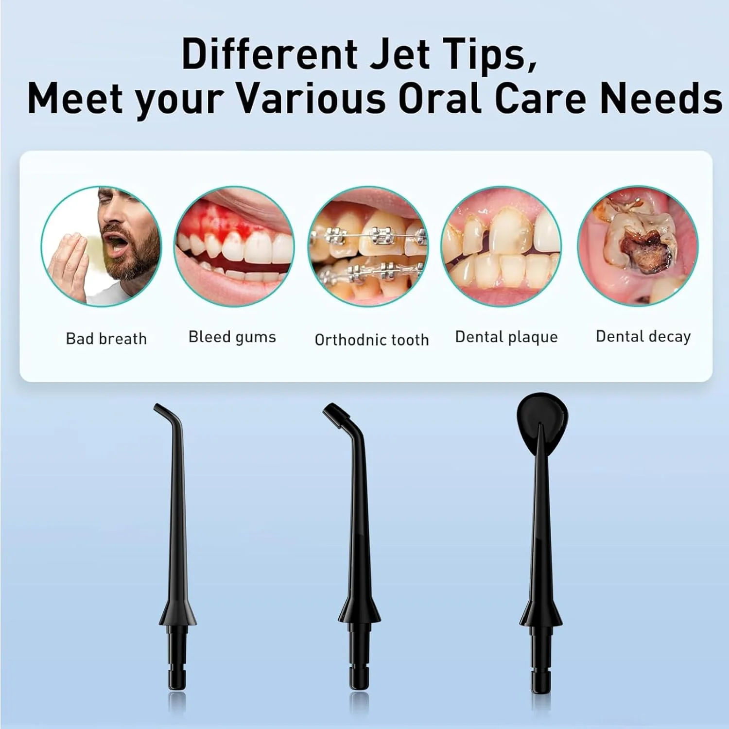 دستگاه نخ دندان آبی: دستگاه آبیاری دهان و دندان قابل حمل و بی سیم 320 میلی لیتری، تمیز کننده آبیاری مسافرتی قابل شارژ با 5 سری، دستگاه نخ دندان برقی ضد آب IPX7 برای تمیز کردن دندان