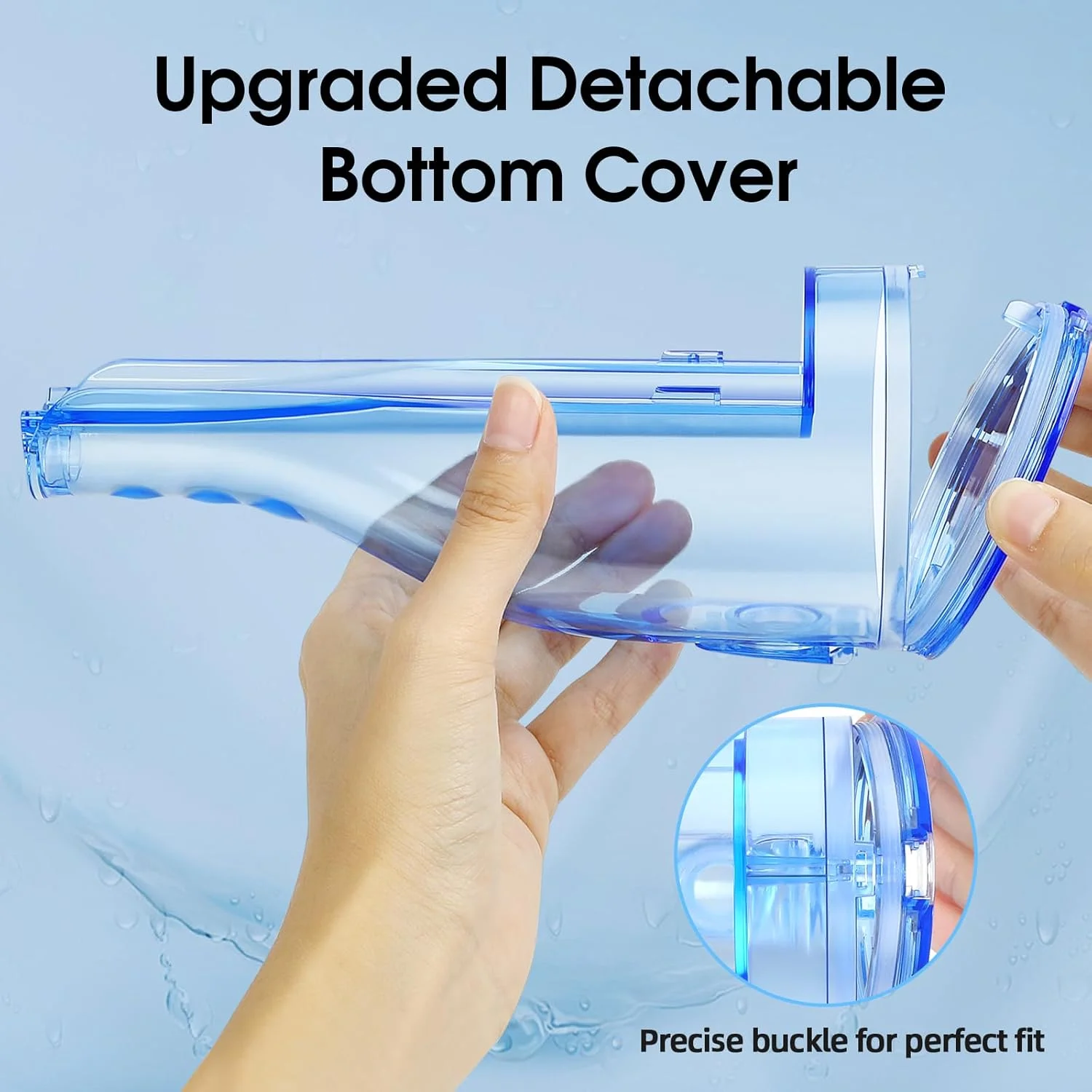 دستگاه نخ دندان آبی: دستگاه آبیاری دهان و دندان بی سیم قابل حمل 300 میلی لیتری، قابل شارژ، تمیز کننده مسافرتی، ضد آب IPX7، دستگاه برقی نخ دندان برای تمیز کردن دندان، سفید