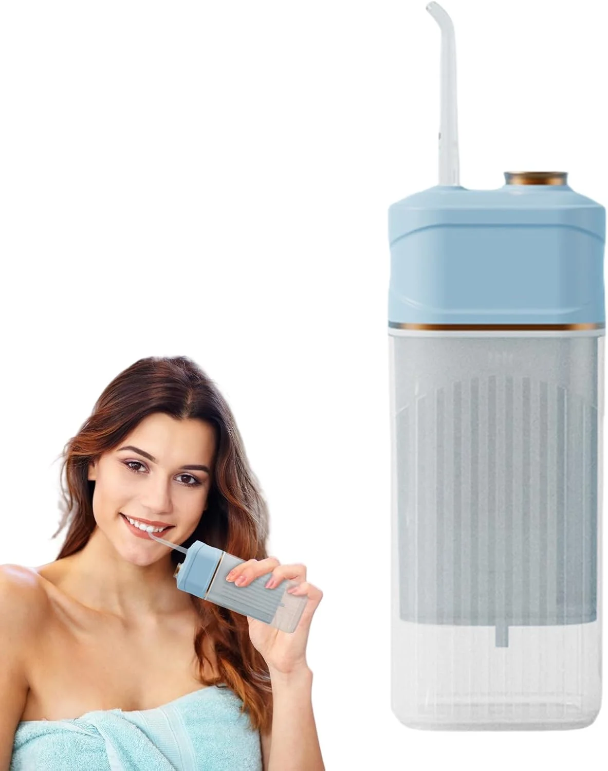 واتر فلاسر | نخ دندان آبی بی سیم با 3 حالت پاک کننده دندان - دستگاه آبیاری برقی با 3 حالت قابل شارژ برای تمیز کردن روزانه دندان در سفر و شب