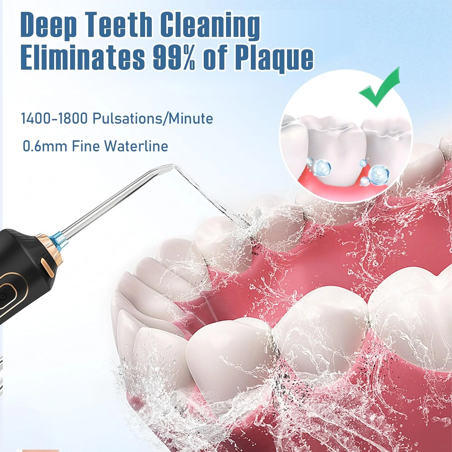 دستگاه شستشوی دهان و دندان، تمیز کننده دندان و نخ دندان - مراقبت از دهان و دندان، از بین برنده پلاک، آبیاری دهان برقی، تمیز کننده جرم برای ارتودنسی - بی سیم، قابل حمل، قابل شارژ برای بزرگسالان و کودکان