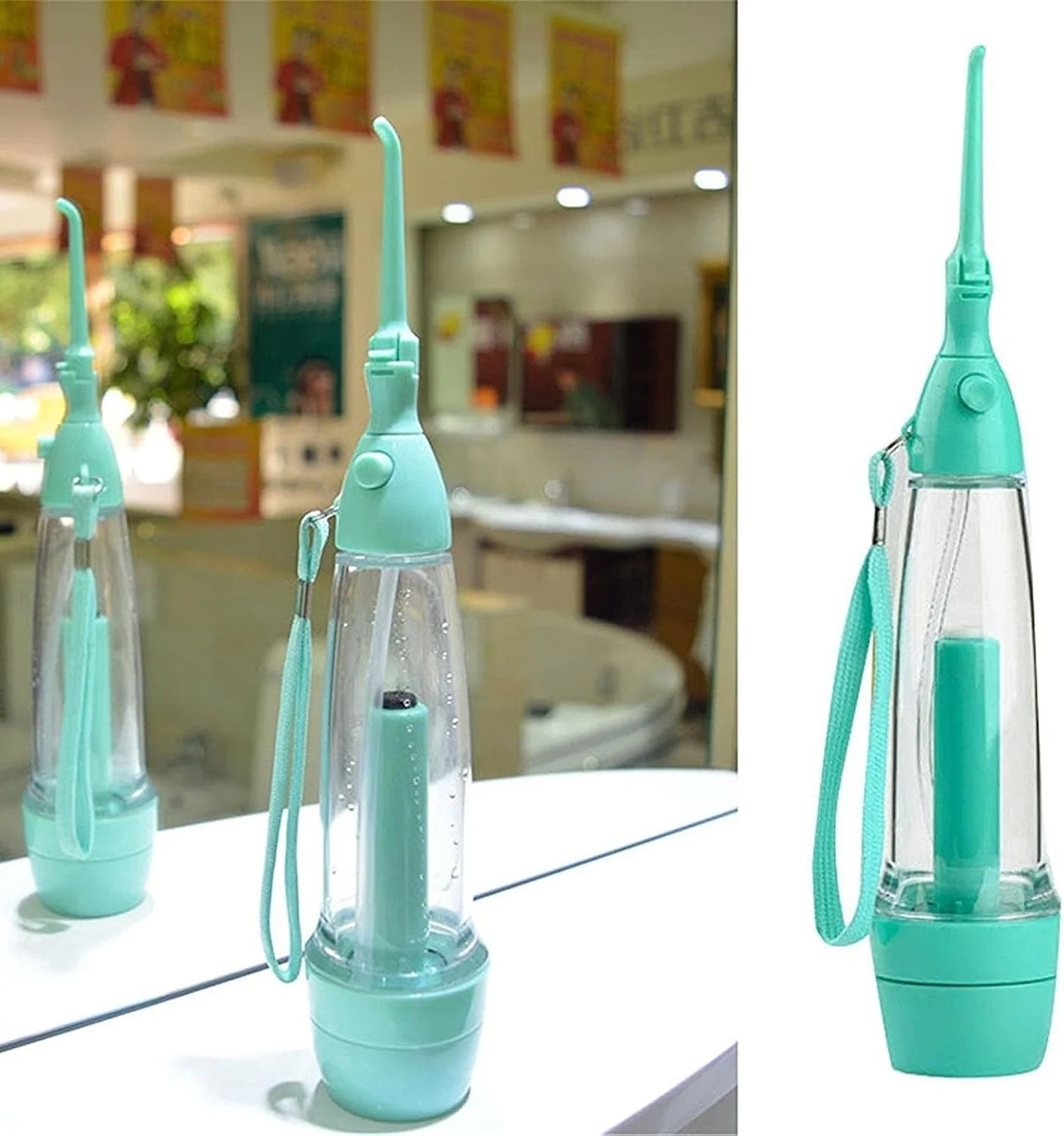 نخ دندان آبی برای دندان ها، نخ دندان آبی بی سیم سبک وزن - دستگاه آبیاری دندان با طراحی بی سیم برای تمیز کردن روزانه دهان، مراقبت دستی از لثه، مناسب منزل، حمام، مسافرت، کودکان و مبتدیان