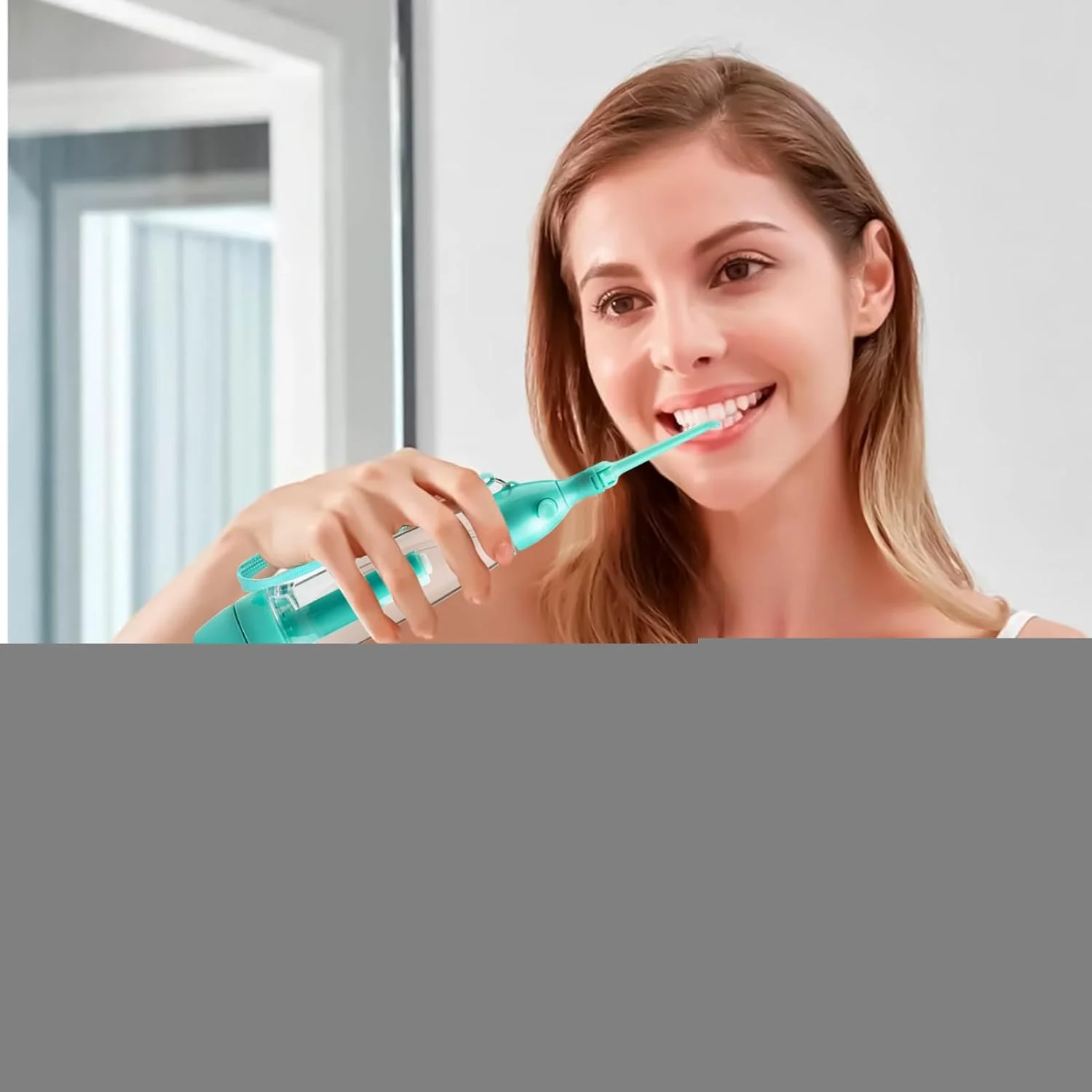 نخ دندان آبی برای دندان ها، نخ دندان آبی سبک وزن برای بزرگسالان - دستگاه آبیاری دندان با طراحی بی سیم برای تمیز کردن روزانه دهان، مراقبت دستی از لثه، مناسب برای خانه، حمام، مسافرت، کودکان و افراد مبتدی