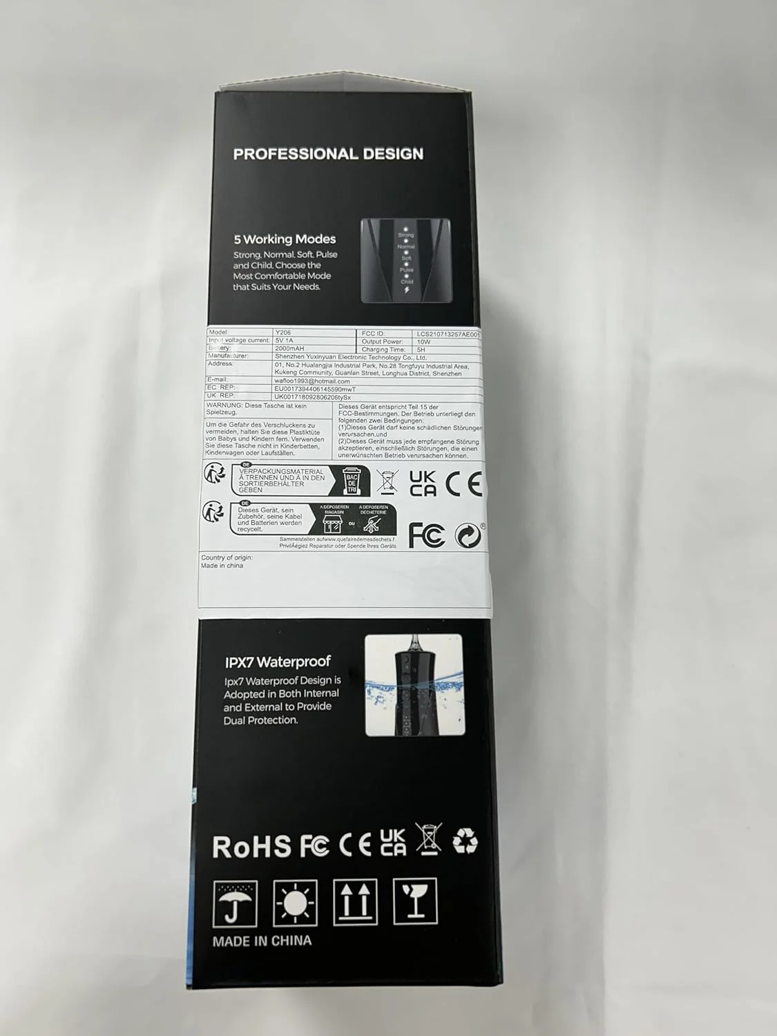 واتر فلاسر دندان - 5 حالت، 6 سری، مخزن بزرگ 300 میلی لیتری قابل حمل، تمیز کننده برقی واتر فلاسر، ضد آب IPX7، دستگاه تمیز کننده دندان برای خانه و مسافرت