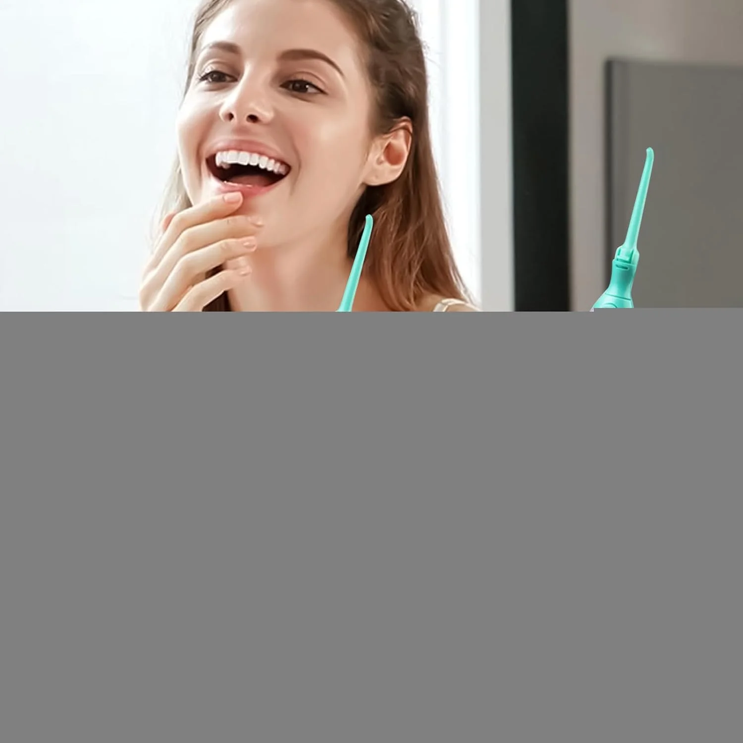 نخ دندان آبی برای دندان ها، نخ دندان آبی بی سیم سبک وزن - دستگاه آبیاری دندان با طراحی بی سیم برای تمیز کردن روزانه دهان، مراقبت دستی از لثه، مناسب منزل، حمام، مسافرت، کودکان و مبتدیان