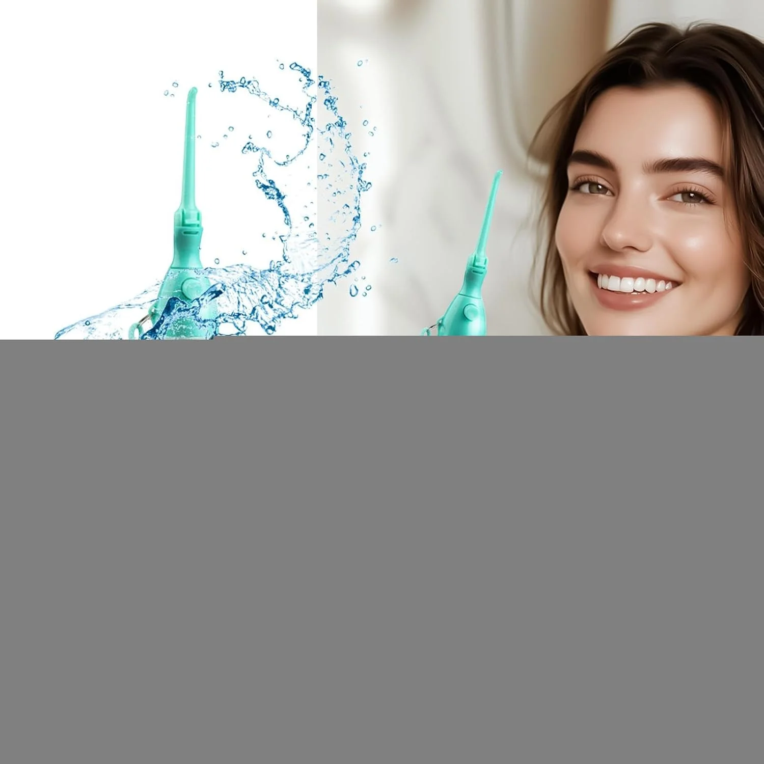 نخ دندان آبی برای دندان ها، نخ دندان آبی سبک وزن برای بزرگسالان - دستگاه آبیاری دندان با طراحی بی سیم برای تمیز کردن روزانه دهان، مراقبت دستی از لثه، مناسب برای خانه، حمام، مسافرت، کودکان و افراد مبتدی