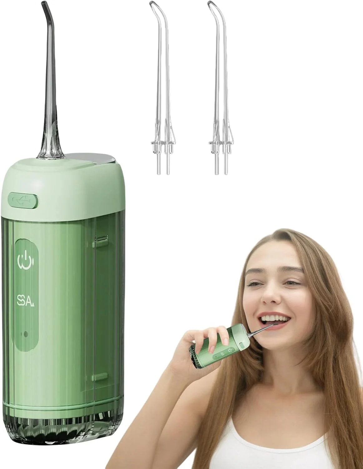 خلال دندان آبی - دستگاه خلال دندان آبی، 200 میلی لیتر، تمیز کننده برقی بی سیم و ضد آب برای کودکان، بزرگسالان، استفاده در فضای باز، مدرسه، حمام، باشگاه، مسافرت، تعطیلات و ساحل