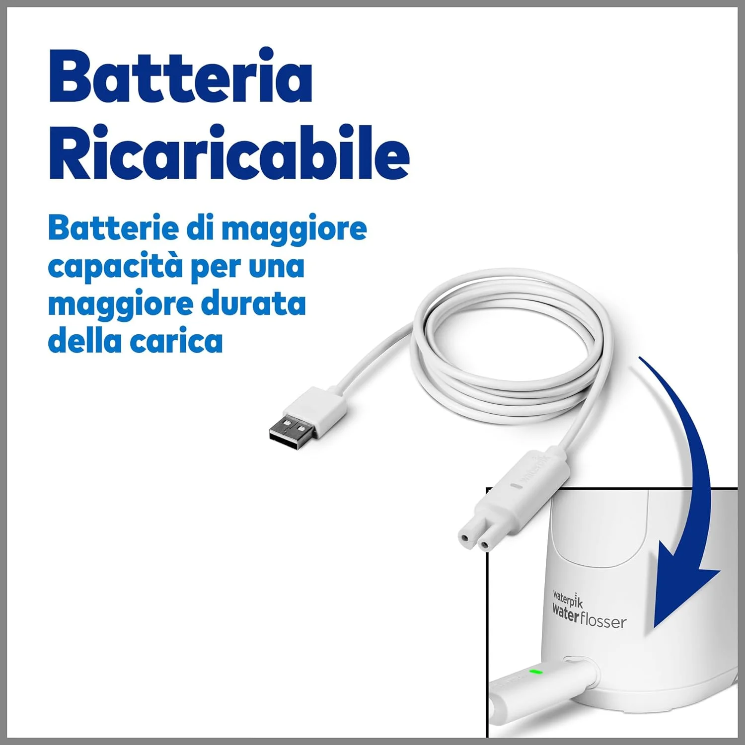 واترپیک مروارید، نخ دندان آبی بی سیم، جت دندان قابل حمل و شارژی، سایز مسافرتی، حمل آسان، از بین برنده پلاک، 2 سطح فشار، سفید (WF-13)