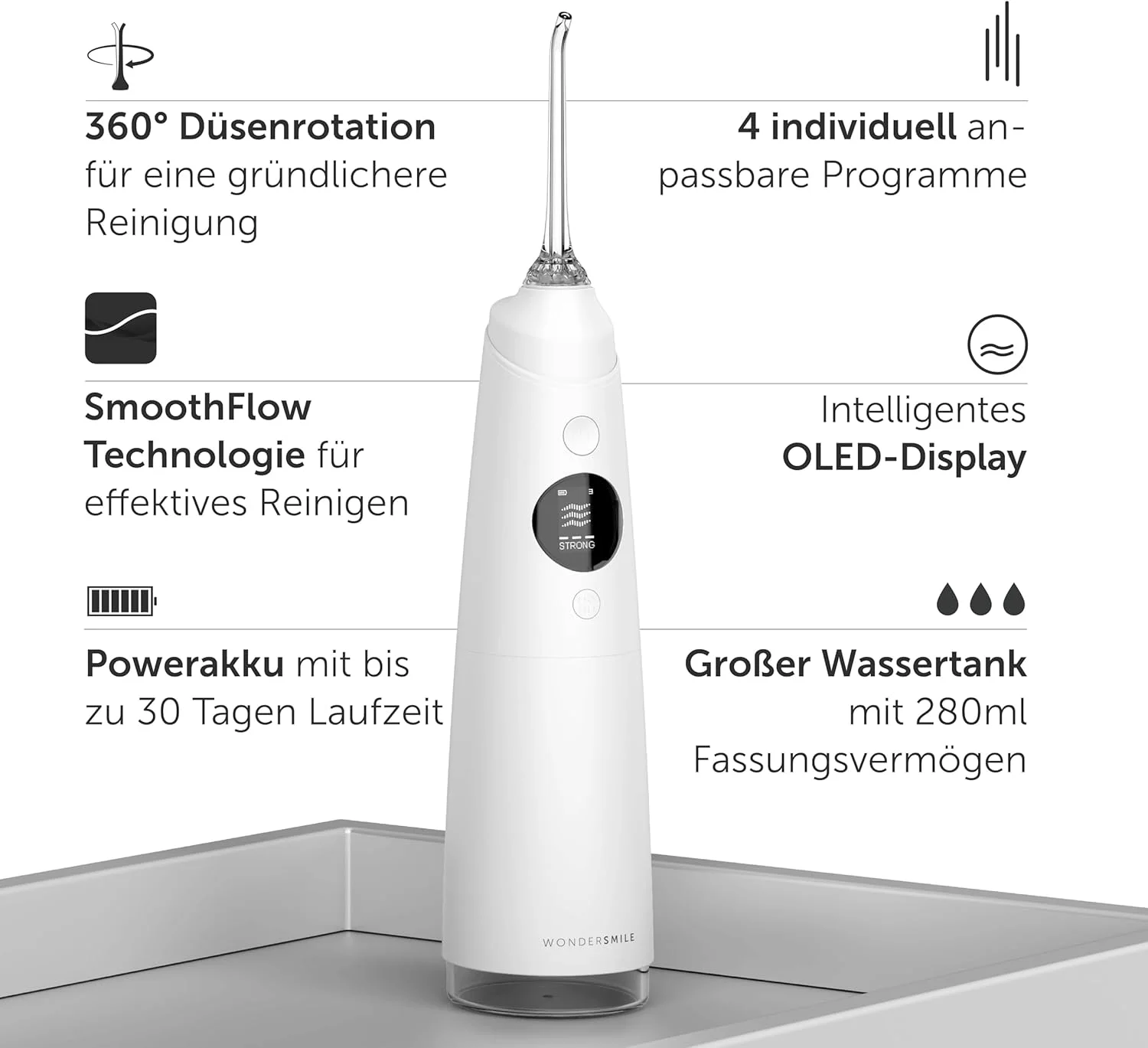 دستگاه شستشوی دهان Wondersmile Oral Irrigator PRO - برنده تست 2024 - فناوری SmoothFlow برای مراقبت بهینه از دندان و لثه - با 5 حالت (ست اقتصادی مراقبت دهان و دندان تمام سفید) دستگاه شستشوی دهان Wondersmile Oral Irrigator PRO - برنده تست 2024 - فناوری SmoothFlow برای مراقبت بهینه از دندان و لثه - با 5 حالت (ست اقتصادی مراقبت دهان و دندان تمام سفید)