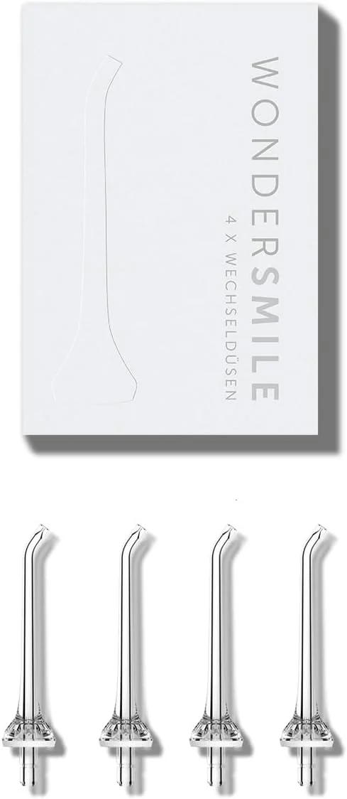 نازل های واترفلو وندراسمایل برای دستگاه شستشوی دهان - فناوری جریان روان برای مراقبت بهینه از لثه (سفید، بسته 4 عددی)