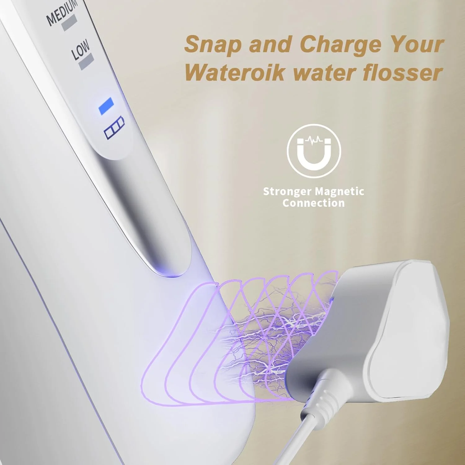 شارژر WUKUR فقط برای سری Waterpik WP-560، شارژر مغناطیسی برای Waterpik WP-560 WP-562 WP-563 WP-567 با سیم برق 1.8 متری