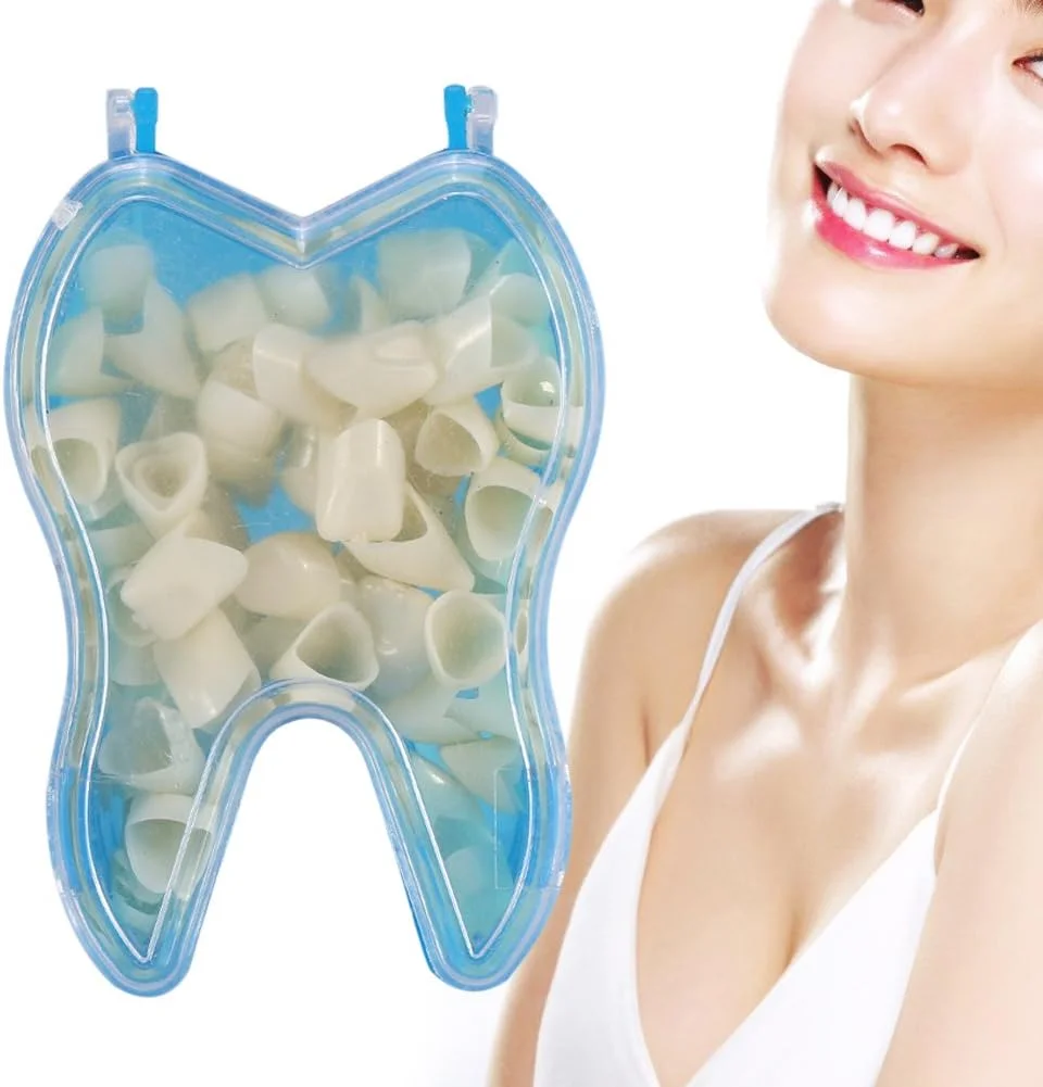 ۵۰ عدد روکش دندان، ۲ نوع روکش موقت مقاوم دندان با اندازه های مختلف، مراقبت از دهان، روکش قدامی (دندان های جلو)