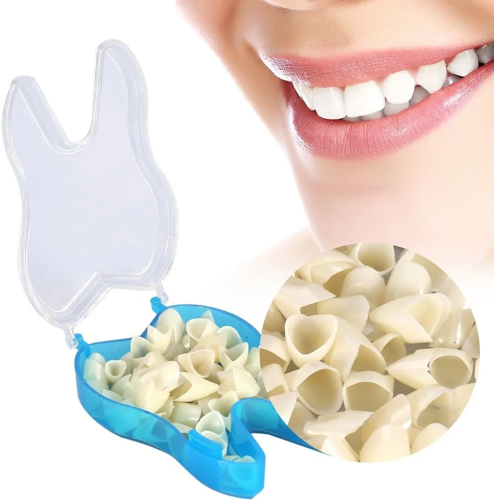 ۵۰ عدد روکش دندان، ۲ نوع روکش موقت مقاوم دندان با اندازه های مختلف، مراقبت از دهان، روکش قدامی (دندان های جلو)