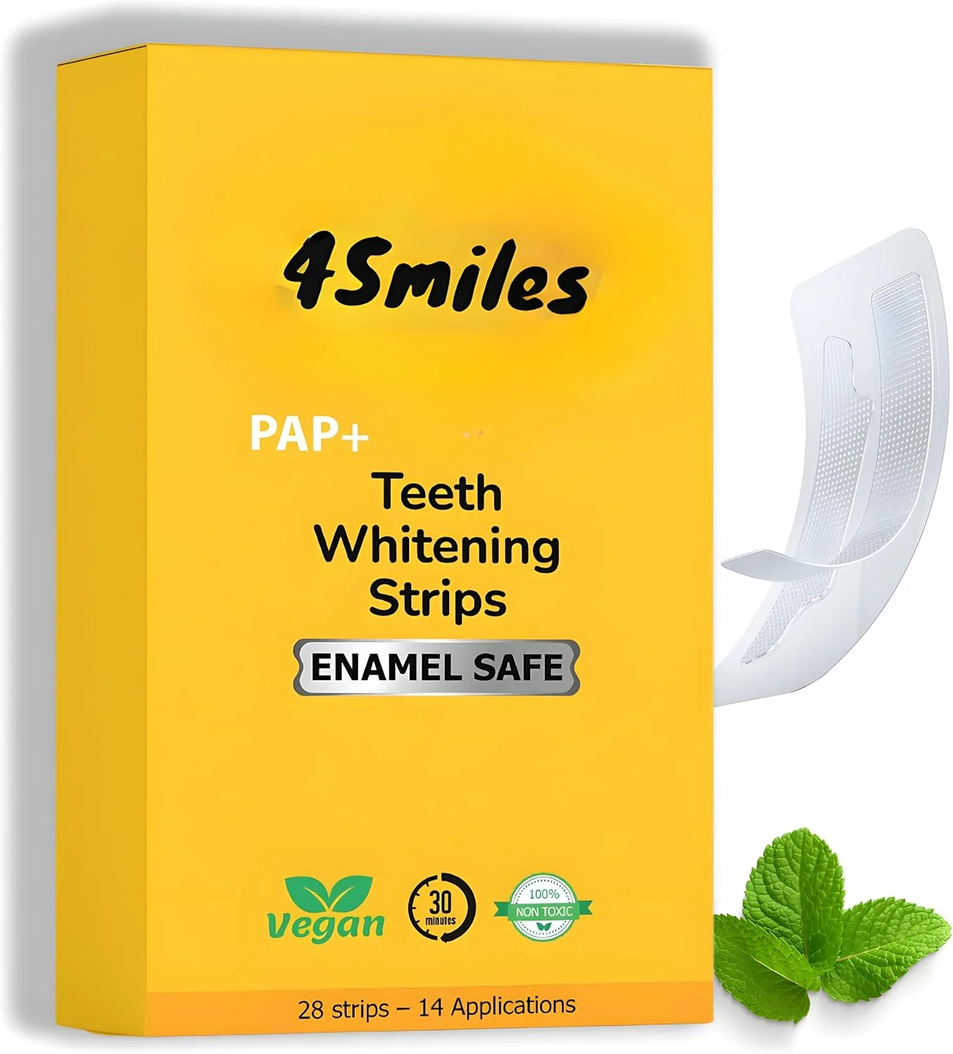 نوارهای سفید کننده دندان 4Smiles | از بین برنده لکه های دندان | با قدرت PAP+ | بدون پراکسید و حساسیت | کیت سفید کننده دندان برای آقایان و بانوان | وگان | 28 نوار (14 بار استفاده) نوارهای سفید کننده دندان 4Smiles | از بین برنده لکه های دندان | با قدرت PAP+ | بدون پراکسید و حساسیت | کیت سفید کننده دندان برای آقایان و بانوان | وگان | 28 نوار (14 بار استفاده)