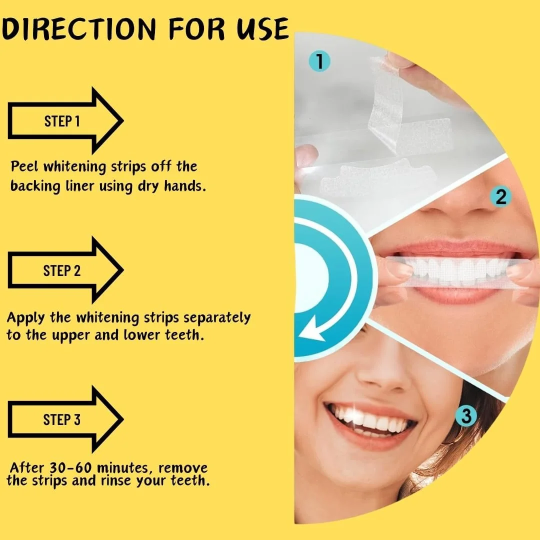 نوارهای سفید کننده دندان 4Smiles | از بین برنده لکه های دندان | با قدرت PAP+ | بدون پراکسید و حساسیت | کیت سفید کننده دندان برای آقایان و بانوان | وگان | 28 نوار (14 بار استفاده) نوارهای سفید کننده دندان 4Smiles | از بین برنده لکه های دندان | با قدرت PAP+ | بدون پراکسید و حساسیت | کیت سفید کننده دندان برای آقایان و بانوان | وگان | 28 نوار (14 بار استفاده)