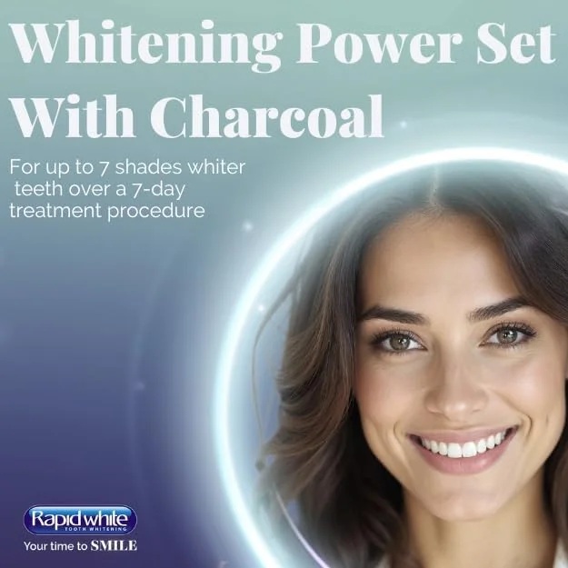 مجموعه سفید کننده دندان یک هفته ای رپید وایت با زغال | کمک به کاهش بوی بد دهان و پلاک | برای لبخندی سفیدتر بدون پراکسید | الهام گرفته از روش های سفید کننده مورد استفاده در جراحی های دندانپزشکی | استفاده آسان در خانه مجموعه سفید کننده دندان یک هفته ای رپید وایت با زغال | کمک به کاهش بوی بد دهان و پلاک | برای لبخندی سفیدتر بدون پراکسید | الهام گرفته از روش های سفید کننده مورد استفاده در جراحی های دندانپزشکی | استفاده آسان در خانه