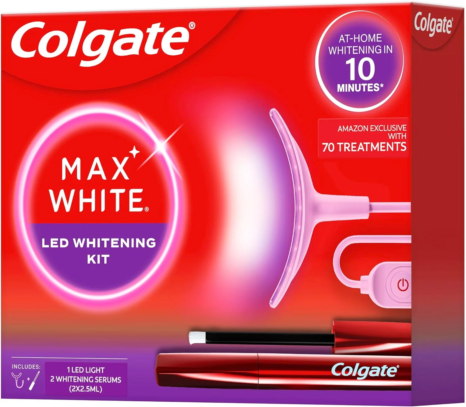 کیت سفید کننده دندان کلگیت مکس وایت با LED - از بین برنده لکه های ناشی از غذا و نوشیدنی - بسته 2 عددی سرم سفید کننده دندان با اپلیکاتور دقیق جدید کیت سفید کننده دندان کلگیت مکس وایت با LED - از بین برنده لکه های ناشی از غذا و نوشیدنی - بسته 2 عددی سرم سفید کننده دندان با اپلیکاتور دقیق جدید