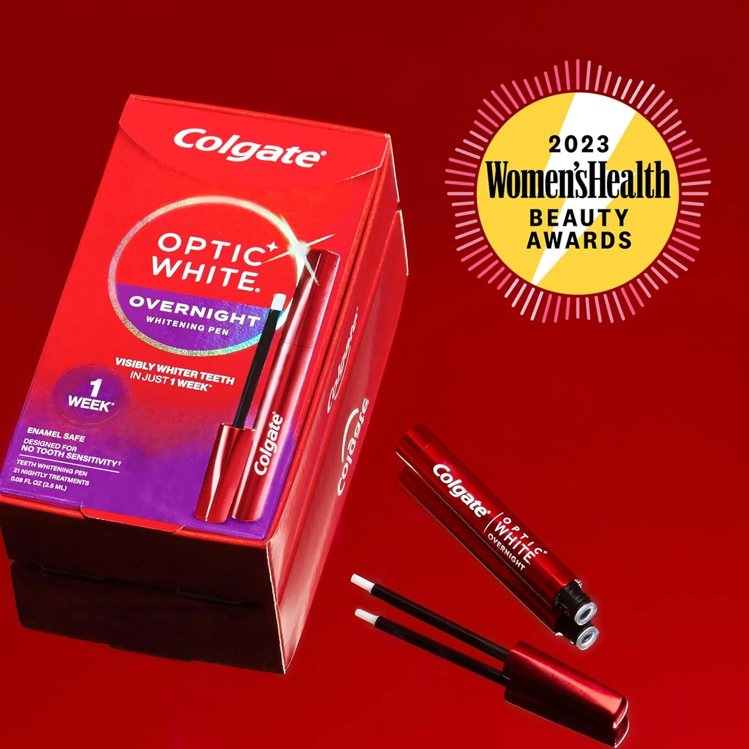 قلم سفید کننده دندان کلگیت Optic White برای استفاده شبانه، از بین برنده لکه های دندان و سفید کننده دندان، 35 بار استفاده