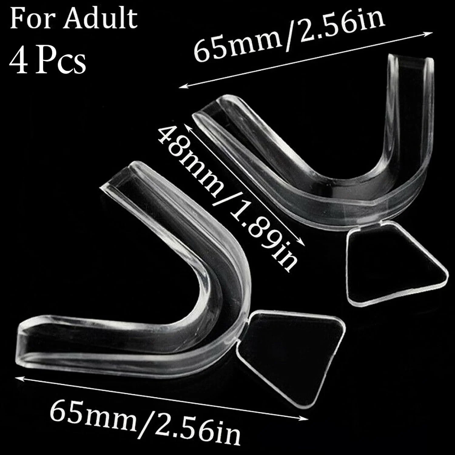 قالب های شفاف سفید کننده دندان BHSTTNIXP، بسته 4 عددی، محافظ لثه ترموپلاستیک برای سفید کردن، محافظت از دندان قروچه