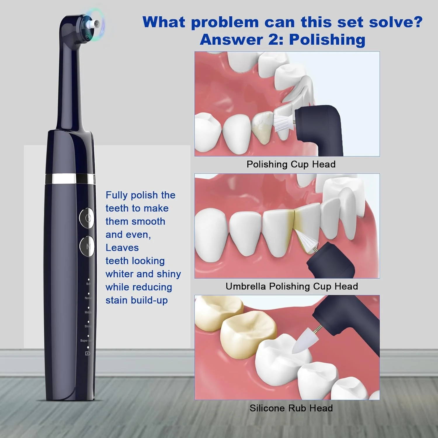دستگاه پولیش دندان، کیت پولیش دندان، 6 سری، 5 حالت سرعت، چراغ LED، شامل خمیر دندان حرفه ای، قابل شارژ USB، سفید کننده، 1 عدد دستگاه پولیش دندان، کیت پولیش دندان، 6 سری، 5 حالت سرعت، چراغ LED، شامل خمیر دندان حرفه ای، قابل شارژ USB، سفید کننده، 1 عدد