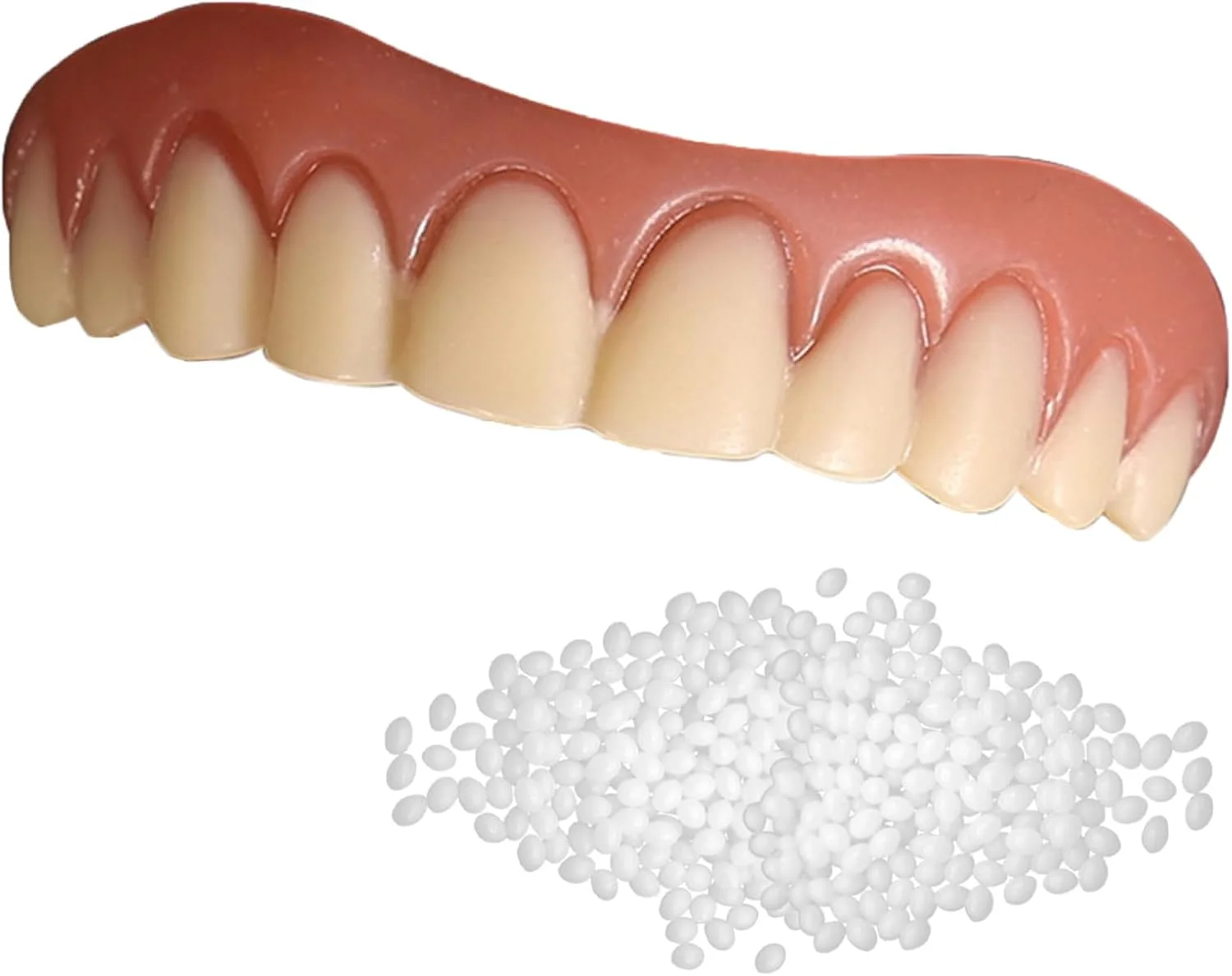 دندان های مصنوعی منعطف با فیت راحت، روکش دندان گیره ای، رنگ طبیعی، روکش راحت برای دندان های بالا، سایز Free Size