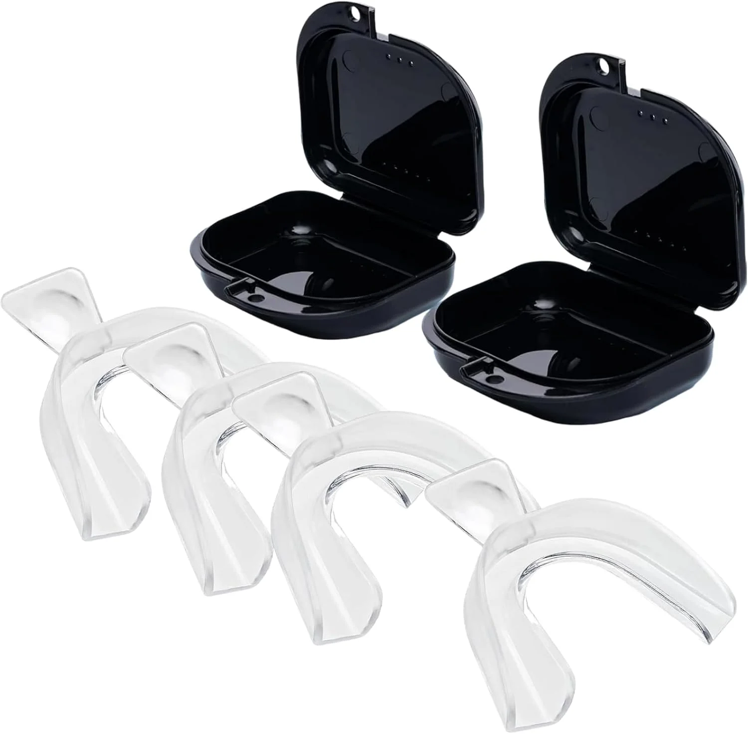 قالب های خنک سفید کننده دندان، 4 قالب دندانی بزرگسال و 2 جعبه نگهدارنده برای ژل سفید کننده دندان سازگار با ژل اپالسنس