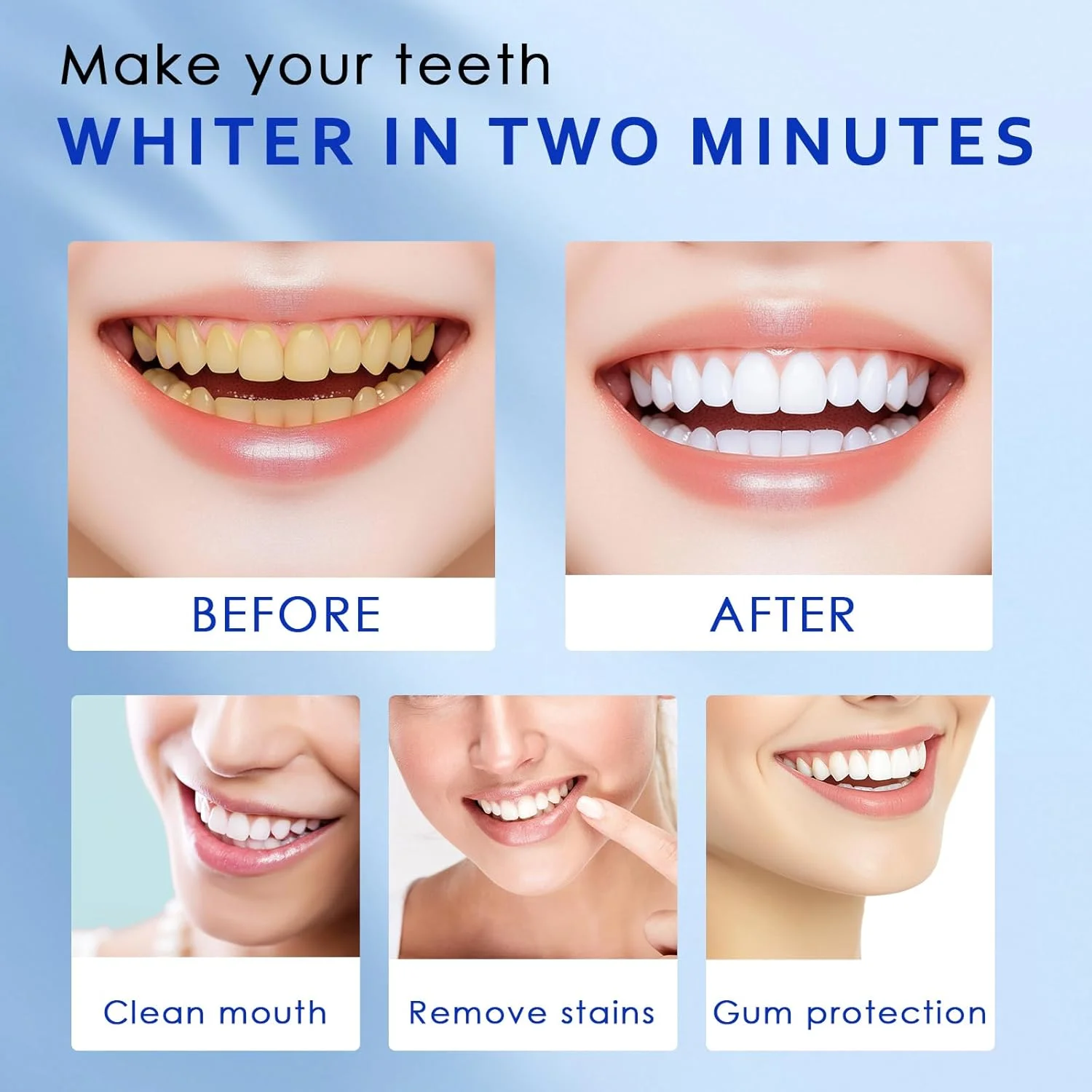 سفید کننده دندان، حذف موثر لکه (آبی)