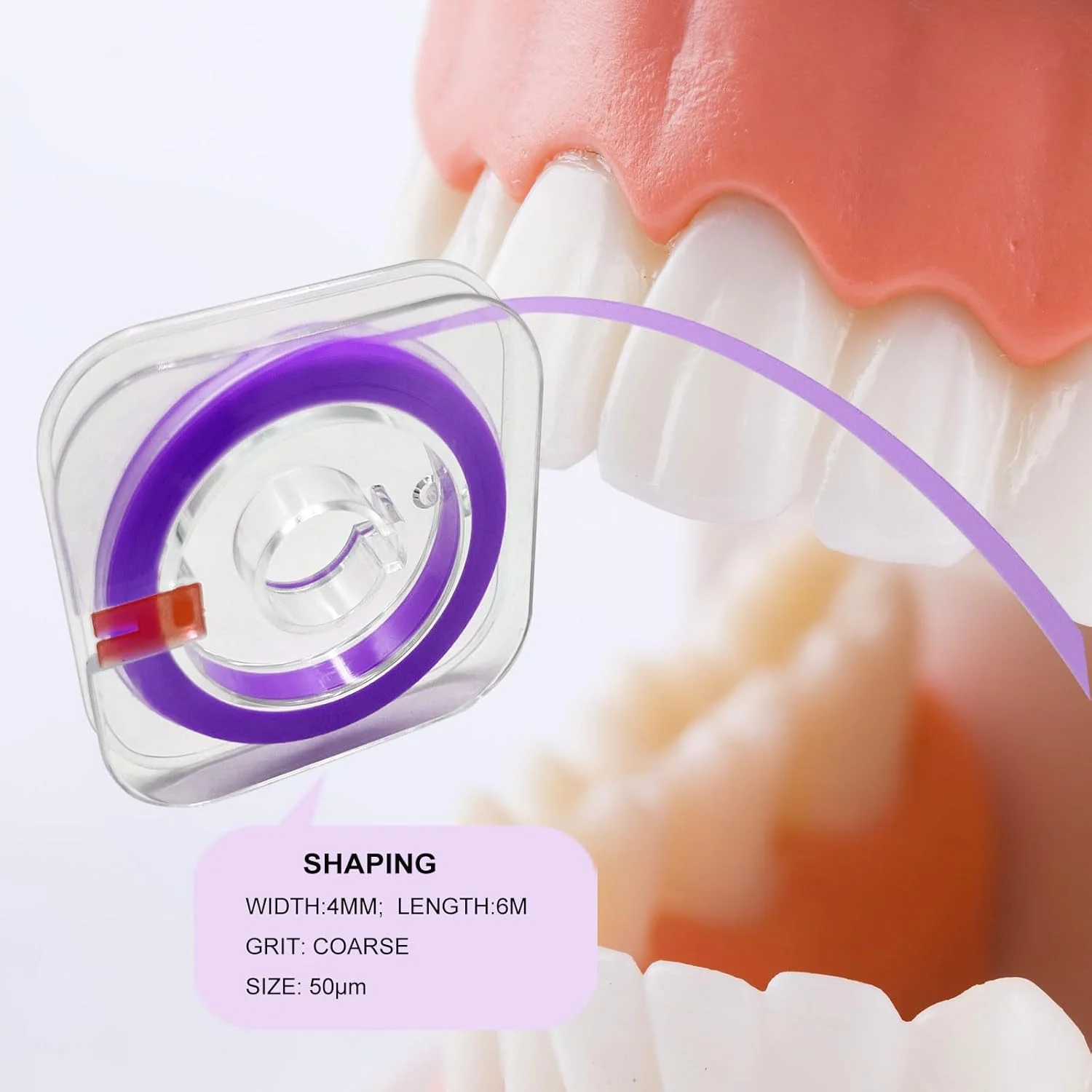 3 عدد نوار پولیش دندان 4 میلی متر در 6 متر، نوارهای سنباده زنی دندان، پولیش عمیق دندان، 20μm/30μm/50μm
