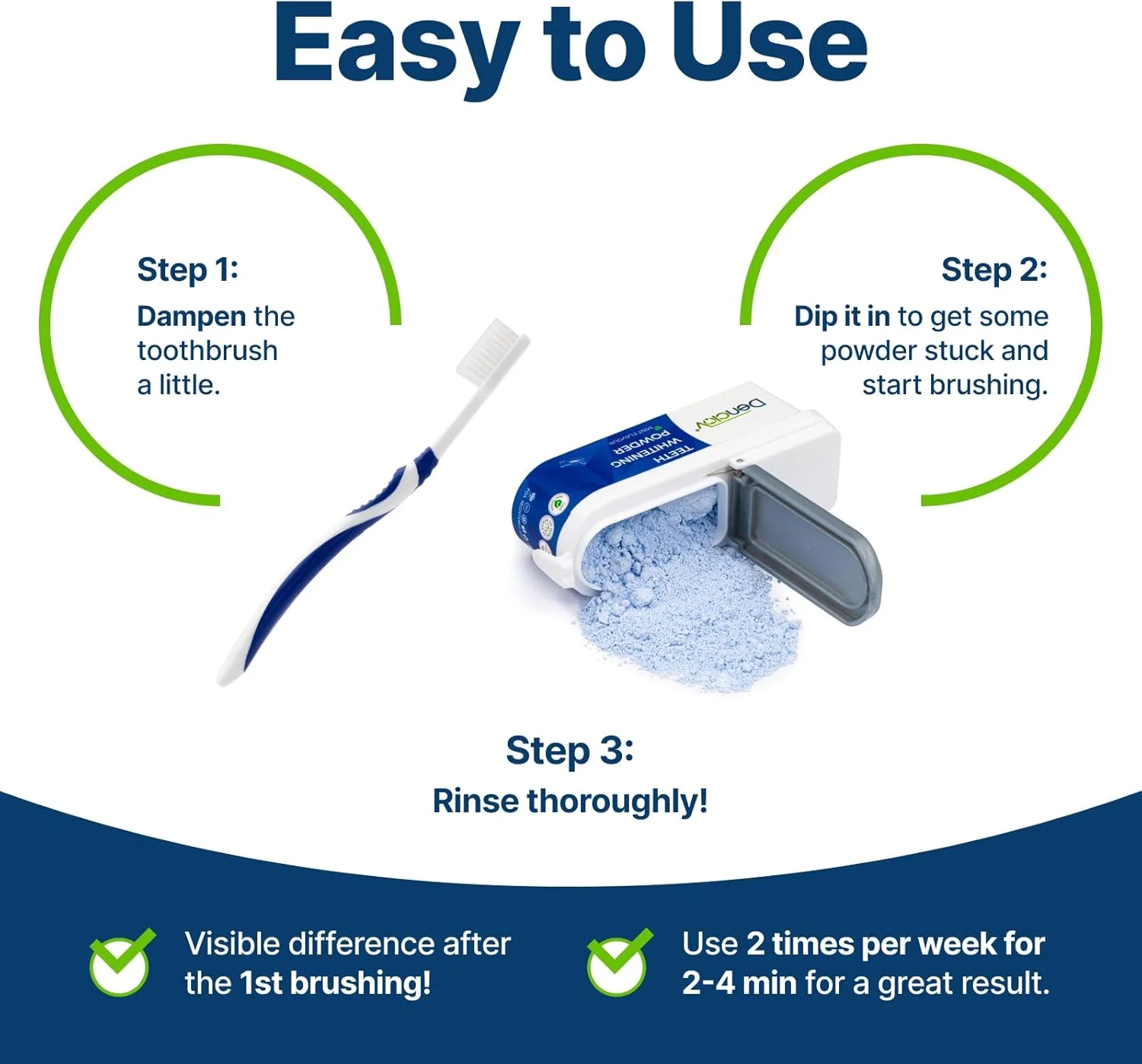 پودر سفید کننده دندان دنکلو - طعم نعناع خنک - از بین برنده لکه های قدیمی - تامین 6 ماهه - 40 گرم