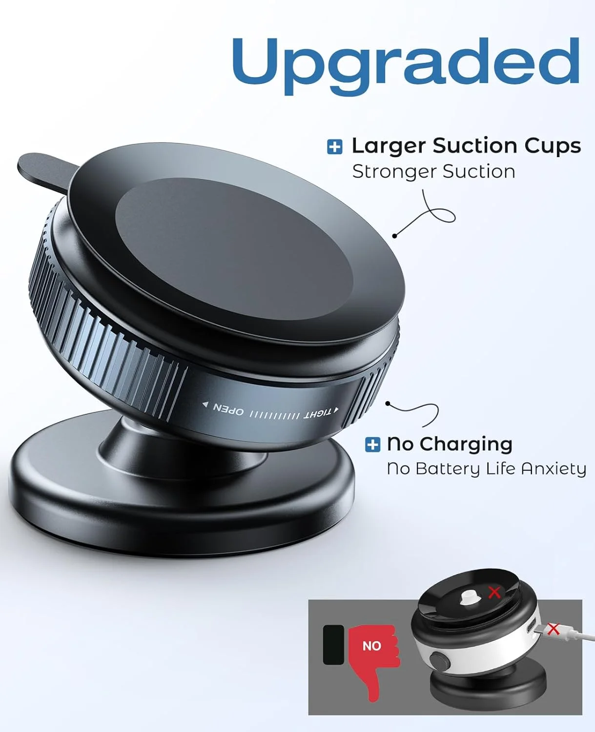 پایه نگهدارنده گوشی با مکنده NIYEVN، هولدر مغناطیسی گوشی برای خودرو، پایه مکنده خلاء با قابلیت تنظیم 360 درجه برای باشگاه/آینه/سطح صاف، سازگار با آیفون و همه تلفن های هوشمند