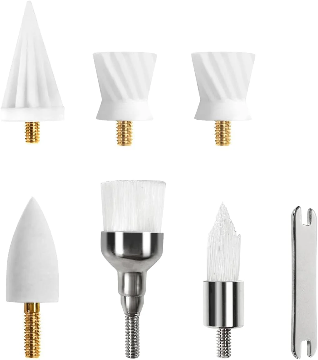 سری یدکی پولیش دندان، 6 عدد سری برس پولیش دندان اصلی، سازگار با اکثر دستگاه های پولیش دندان