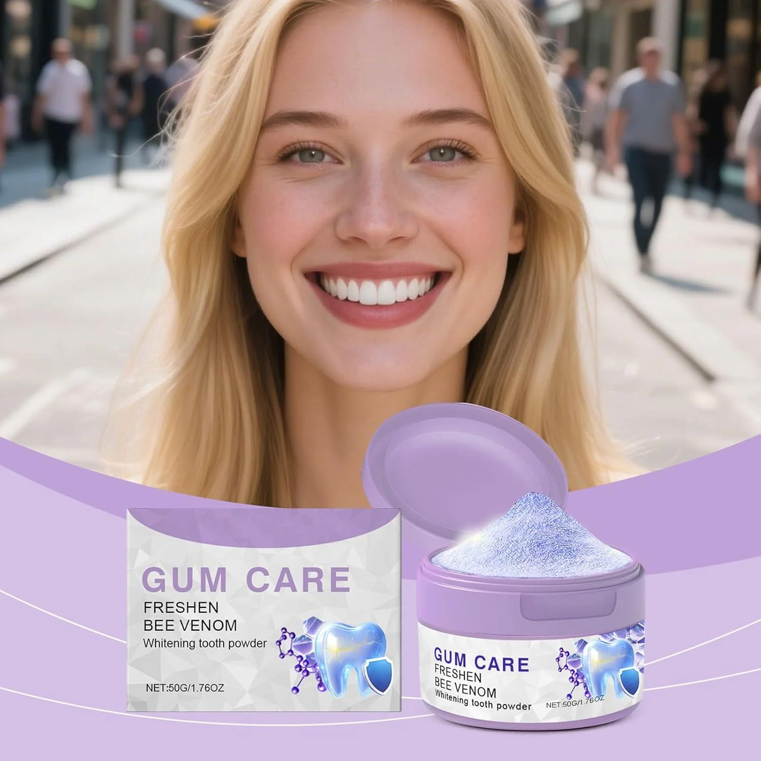 پودر دندان، پودر تمیز کننده دندان، از بین برنده بوی بد دهان، 50 گرم محلول طراوت بخش طبیعی برای مسافرت صبحگاهی، کمپینگ، خوابگاه، مهمانسرا، هتل