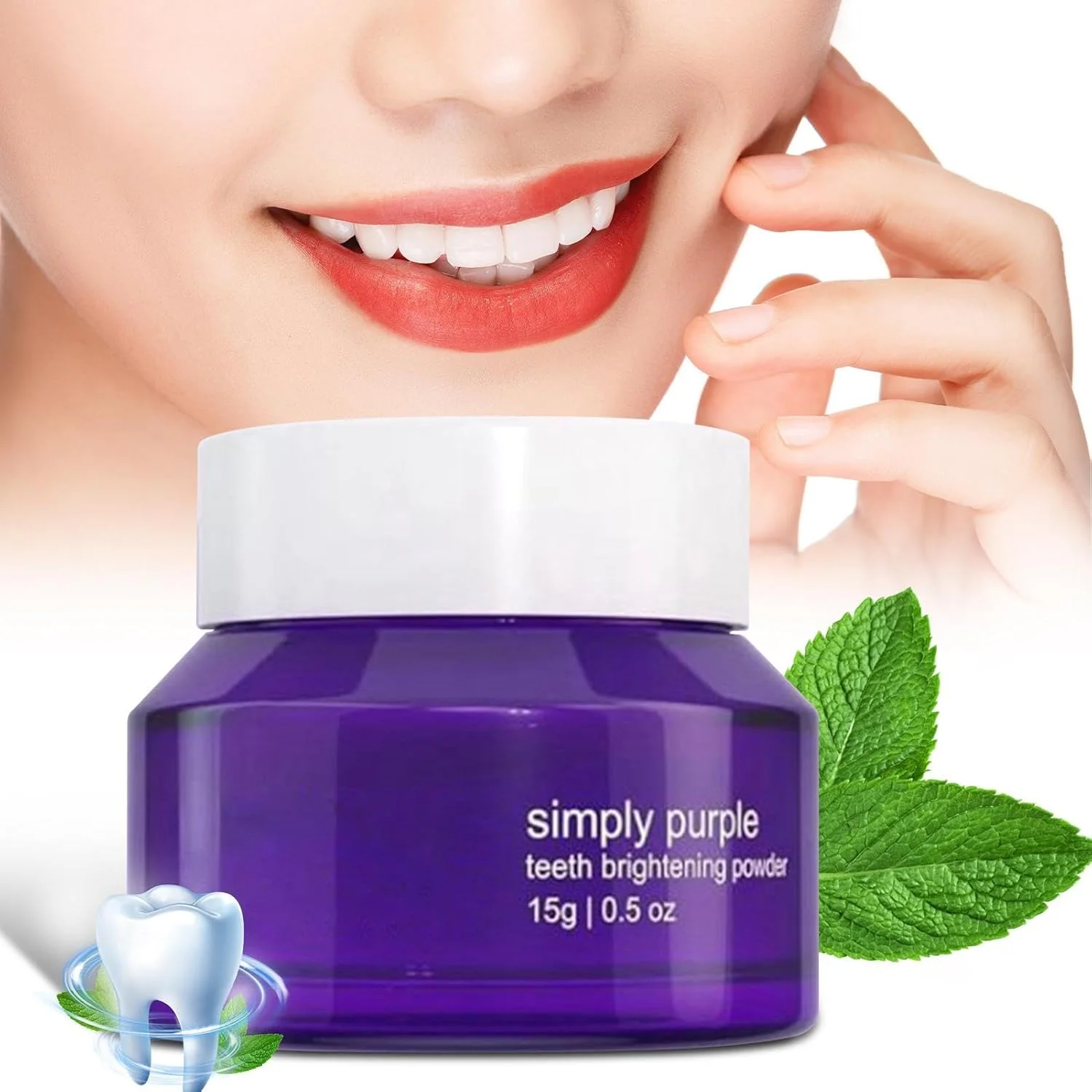 پودر دندان | پودر لکه زدای دندان برای استفاده روزانه - محلول پاک کننده ملایم و عمیق دندان برای بهداشت روزانه، مهمانی ها، شب، غذا، چای و قهوه