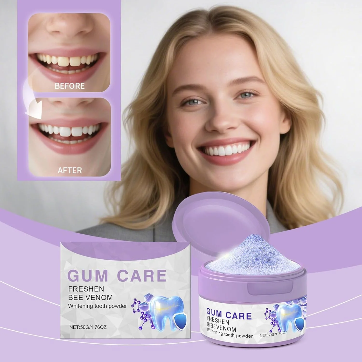 پودر دندان - پودر تمیز کننده دندان از بین برنده بو - 50 گرم محلول ملایم و طراوت بخش برای از بین بردن بوی بد دهان برای نوجوانان، بزرگسالان، مردان و زنان، لبخند مطمئن پودر دندان - پودر تمیز کننده دندان از بین برنده بو - 50 گرم محلول ملایم و طراوت بخش برای از بین بردن بوی بد دهان برای نوجوانان، بزرگسالان، مردان و زنان، لبخند مطمئن
