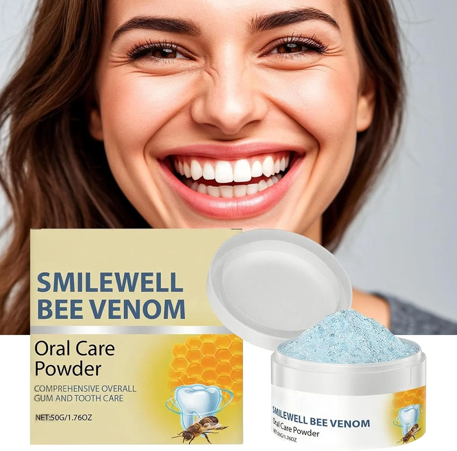 پودر دندان - پودر 50 گرمی دندان - سفید کننده و از بین برنده لکه، درخشان کننده، ترمیم کننده طبیعی و مراقبت از سلامت دندان برای کودکان و بزرگسالان