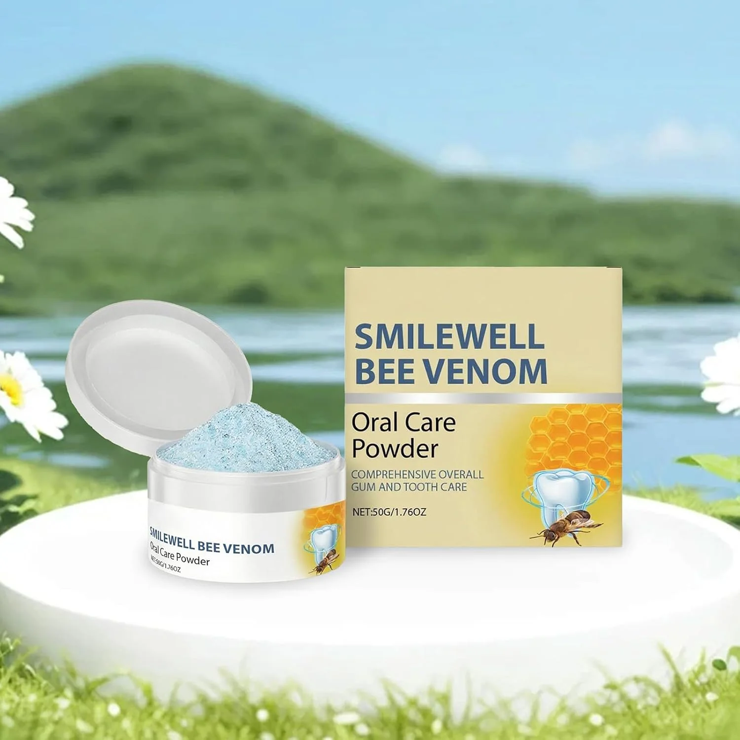 پودر دندان - پودر 50 گرمی دندان - سفید کننده و از بین برنده لکه، درخشان کننده، ترمیم کننده طبیعی و مراقبت از سلامت دندان برای کودکان و بزرگسالان