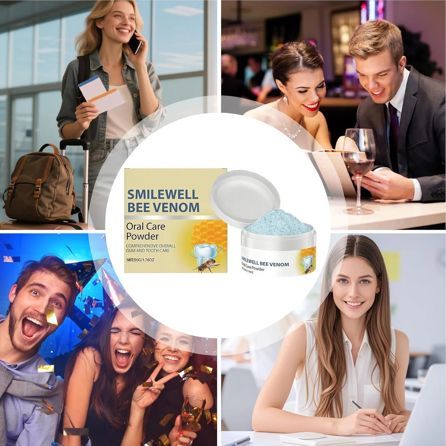 پودر طبیعی دندان | پودر سفید کننده دندان 50 گرمی | سفید کننده از بین برنده لکه ها، بازگرداندن درخشندگی طبیعی، مراقبت بهداشتی برای بزرگسالان و کودکان استفاده روزانه