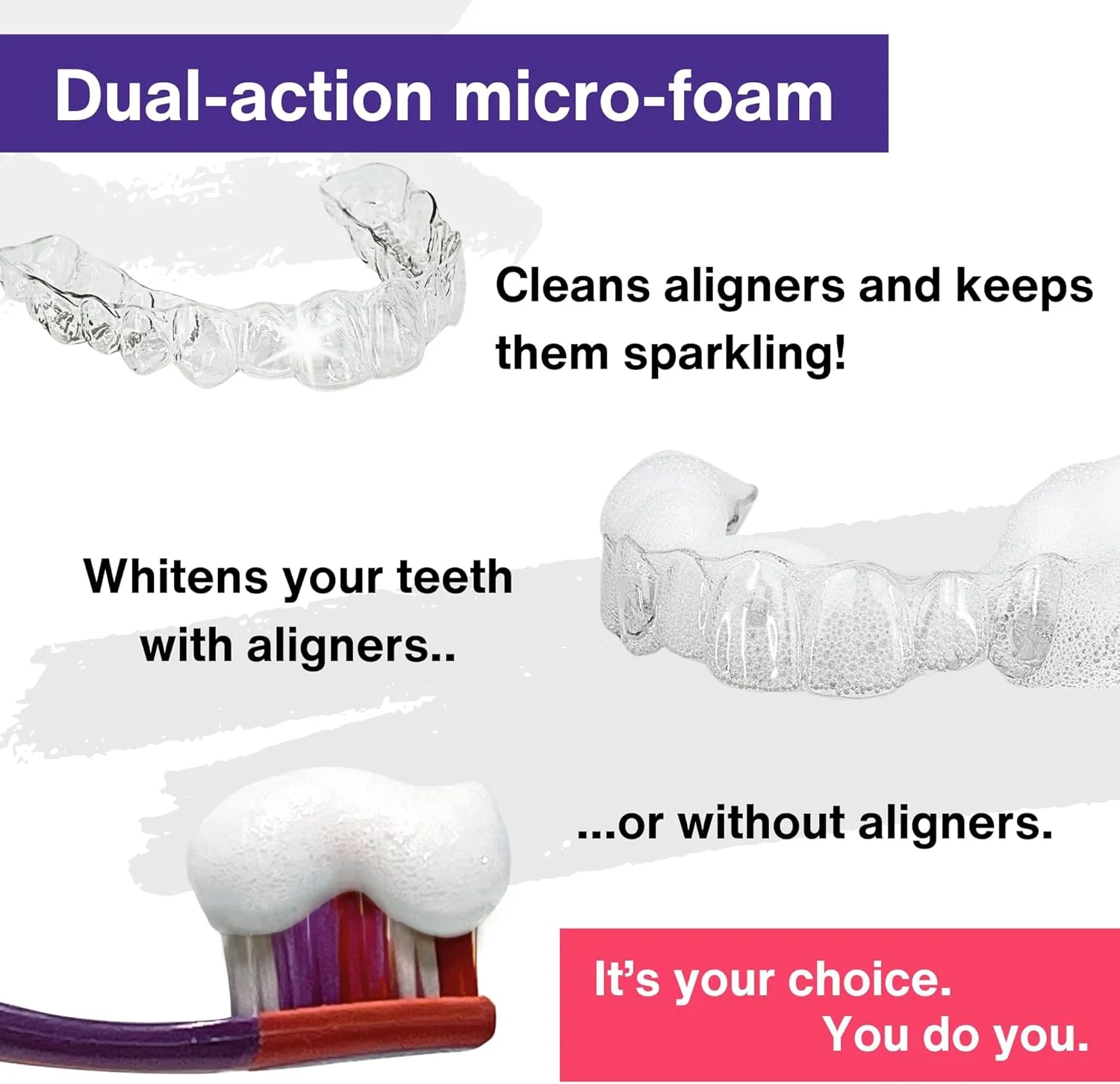 فوم پاک کننده دو منظوره و سفید کننده دندان Divine White - پراکسید هیدروژن - مناسب برای Invisalign، ClearCorrect، SmileDirectClub، Candid - مراقبت از دهان - جایگزین خمیر دندان فوم پاک کننده دو منظوره و سفید کننده دندان Divine White - پراکسید هیدروژن - مناسب برای Invisalign، ClearCorrect، SmileDirectClub، Candid - مراقبت از دهان - جایگزین خمیر دندان