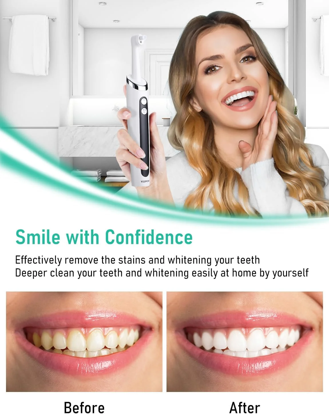 دستگاه پولیش برقی دندان INKBIRD، کیت پولیش دندان قابل شارژ USB برای سفید کردن دندان، پولیش دندان ضد آب IPX5 برای از بین بردن جرم و لکه، پولیش دندان با 5 سری برای از بین بردن پلاک