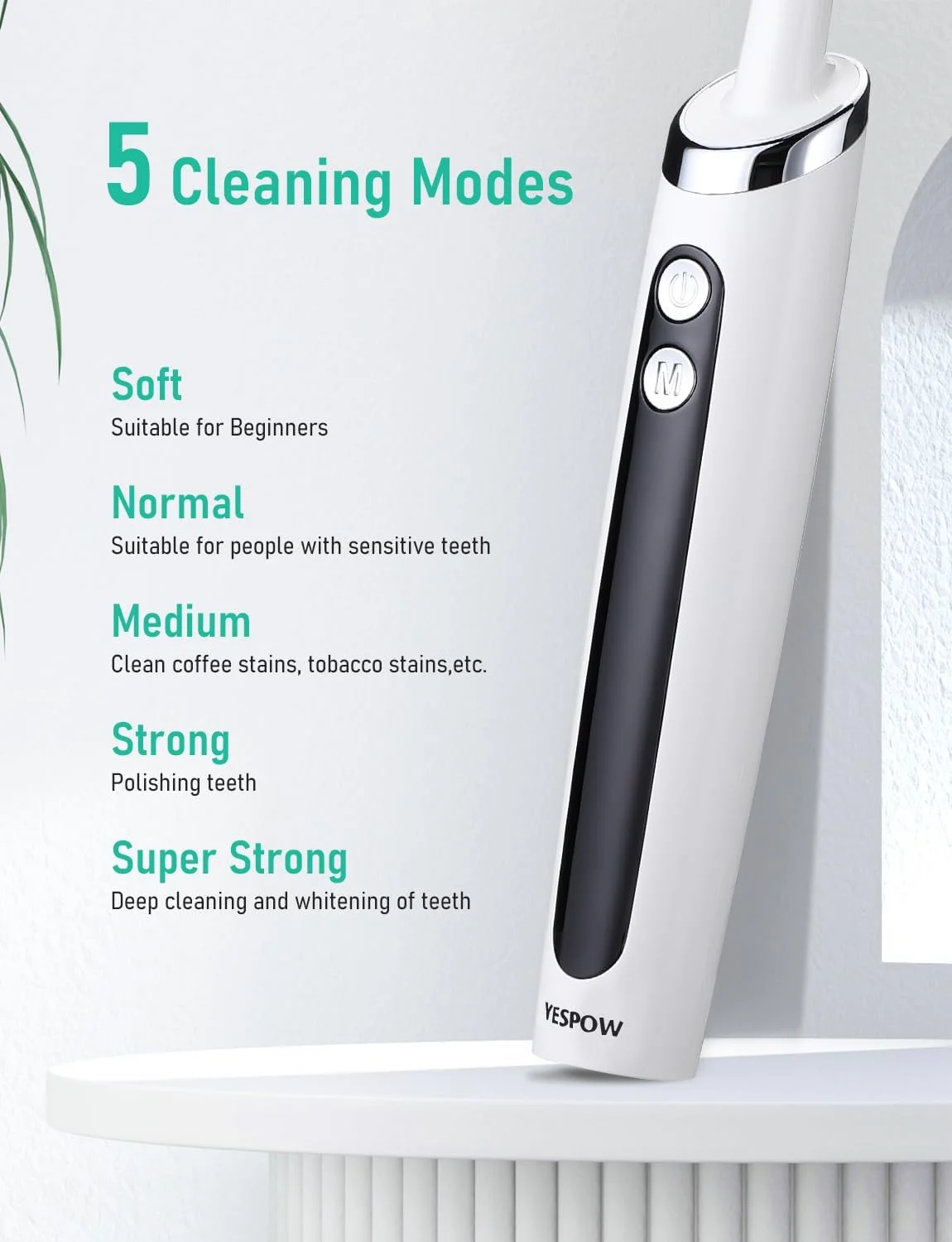 دستگاه پولیش برقی دندان INKBIRD، کیت پولیش دندان قابل شارژ USB برای سفید کردن دندان، پولیش دندان ضد آب IPX5 برای از بین بردن جرم و لکه، پولیش دندان با 5 سری برای از بین بردن پلاک