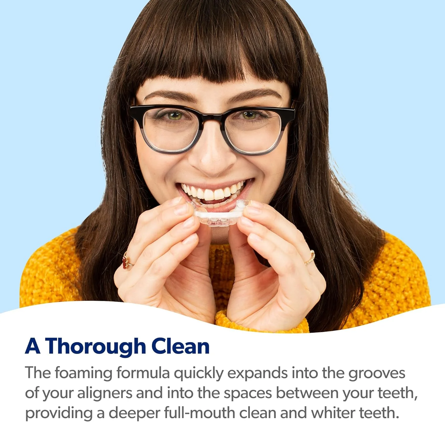 فوم سفید کننده و تمیز کننده نگهدارنده شفاف اوراسمیل - مناسب برای اینویزیلاین، دندان مصنوعی، ClearCorrect، Essix، Vivera و...