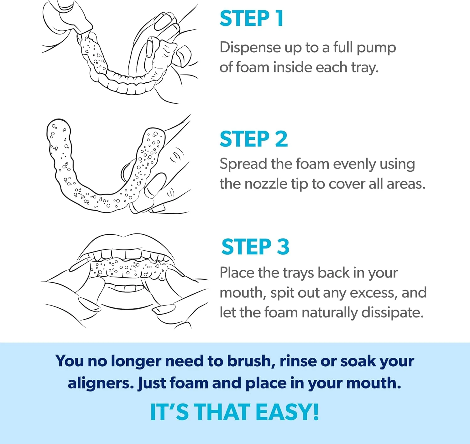 فوم سفید کننده و تمیز کننده نگهدارنده شفاف اوراسمیل - مناسب برای اینویزیلاین، دندان مصنوعی، ClearCorrect، Essix، Vivera و...