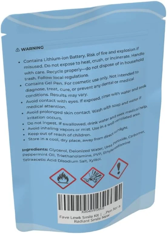 کیت لبخند درخشان Fave Lewk | کیت سفید کننده دندان با نور LED دوگانه – سیستم بی سیم روشن کننده دندان در خانه، ابزار LED حرفه ای و قلم ژل درخشان برای لبخندی درخشان