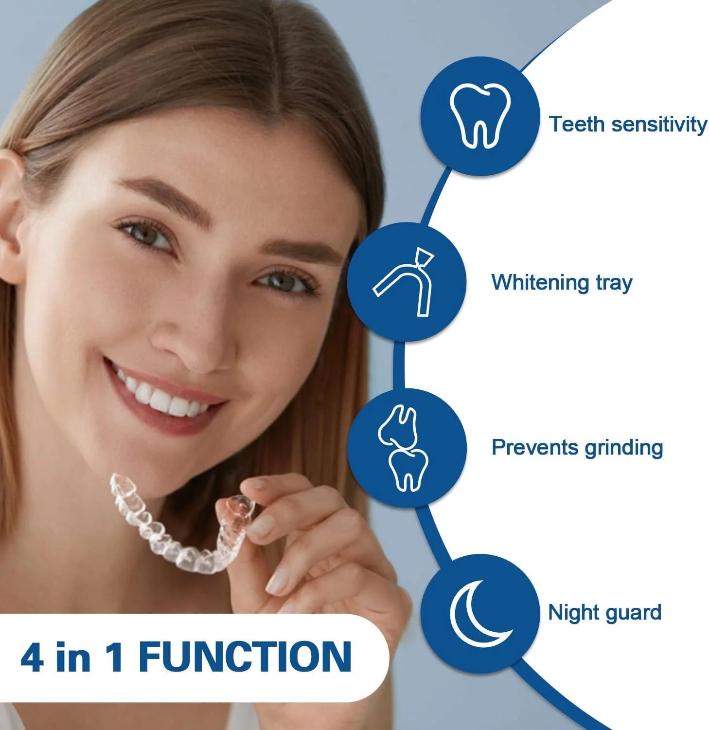 قالب های سفید کننده دندان EZGO، قالب های دهانی قابل شکل دهی بدون BPA، قالب سفارشی، محافظ دهانی راحت و قابل تنظیم، قابل استفاده برای دندان قروچه، سفید کردن دندان و فعالیت های ورزشی (3 عدد)