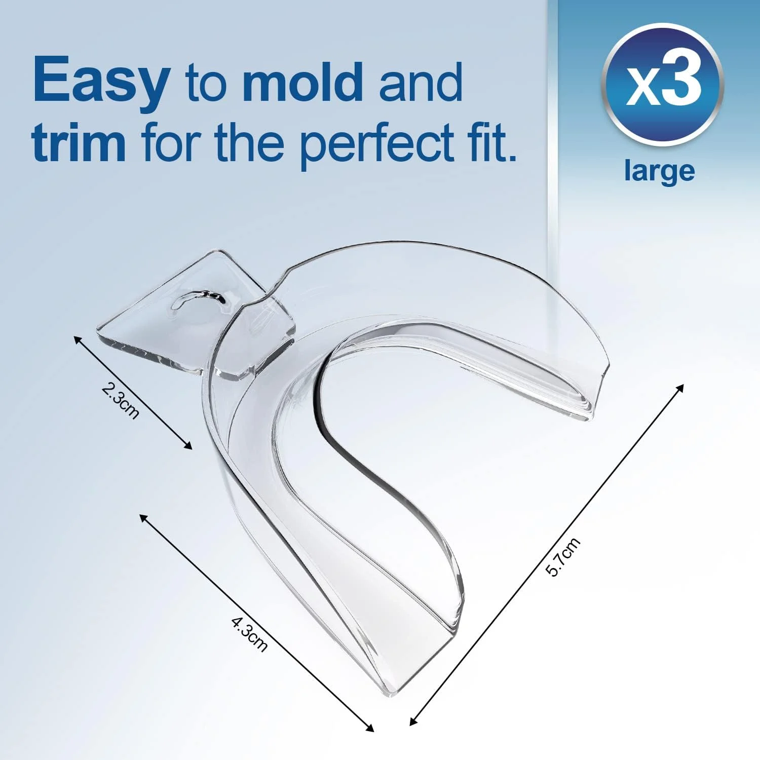 قالب های سفید کننده دندان EZGO، قالب های دهانی قابل شکل دهی بدون BPA، قالب سفارشی، محافظ دهانی راحت و قابل تنظیم، قابل استفاده برای دندان قروچه، سفید کردن دندان و فعالیت های ورزشی (3 عدد)