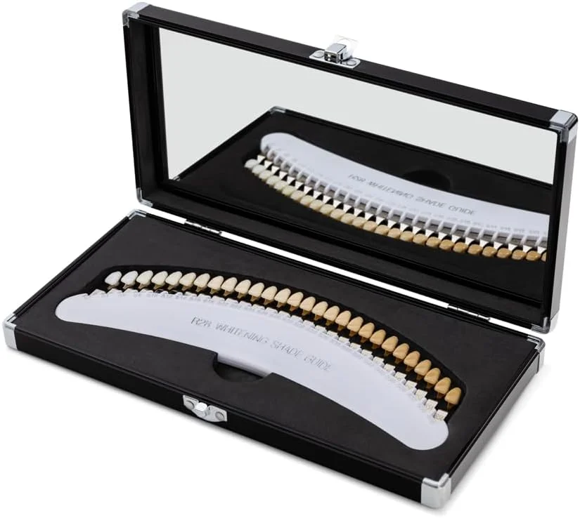 راهنمای سایه دندان حرفه ای سه بعدی R-28 برای ردیابی دوره سفید کردن دندان توسط دندانپزشک، راهنمای سایه دندان با 28 رنگ