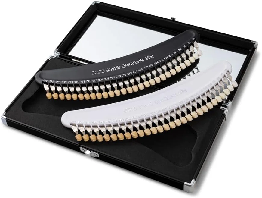 راهنمای سایه دندان حرفه ای سه بعدی R-28 برای ردیابی دوره سفید کردن دندان توسط دندانپزشک، راهنمای سایه دندان با 28 رنگ راهنمای سایه دندان حرفه ای سه بعدی R-28 برای ردیابی دوره سفید کردن دندان توسط دندانپزشک، راهنمای سایه دندان با 28 رنگ