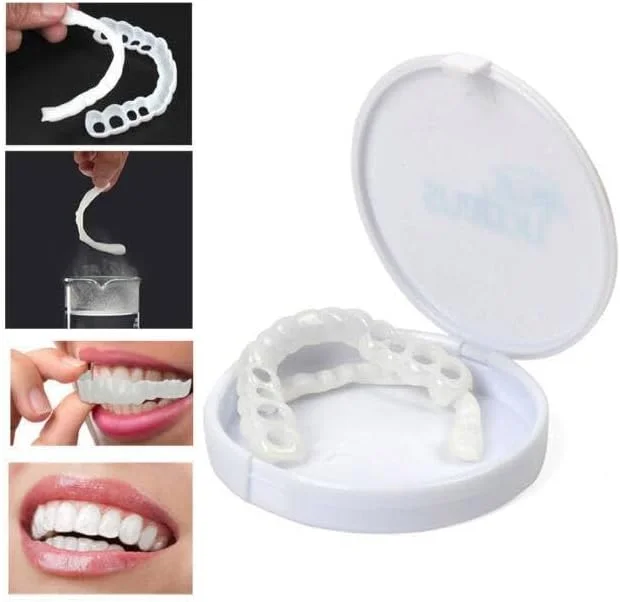 پوشش دندان مصنوعی بالا و پایین Gonaar Perfect Smile، فیت راحت، دندان مصنوعی آرایشی قابل استفاده مجدد، اصلاح فوری لبخند برای ردیف دوتایی، همراه با جعبه نگهداری پوشش دندان مصنوعی بالا و پایین Gonaar Perfect Smile، فیت راحت، دندان مصنوعی آرایشی قابل استفاده مجدد، اصلاح فوری لبخند برای ردیف دوتایی، همراه با جعبه نگهداری
