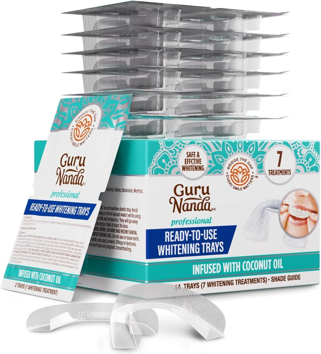 ظروف از پیش پر شده و آماده استفاده سفید کننده دندان گورو ناندا (۷ مرتبه استفاده)