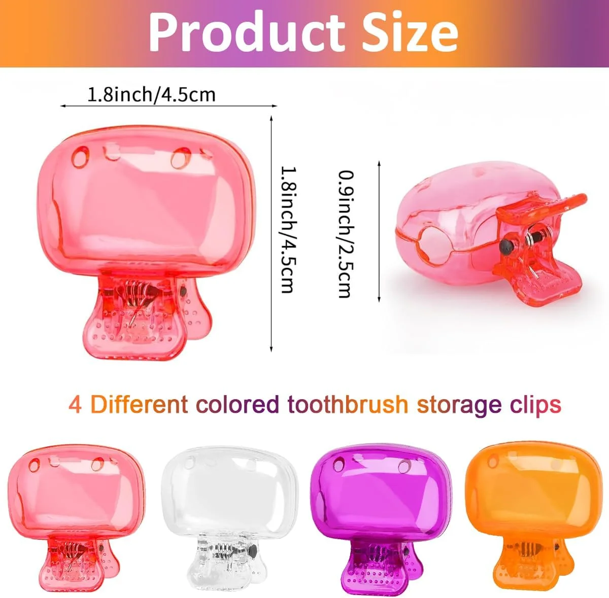 هانه® 4 عددی درپوش مسواک، درپوش بهداشتی و ضد گرد و غبار مسواک، گیره، درپوش محافظ سر مسواک مسافرتی، جهانی 1.8 اینچی، درپوش محافظ سر مسواک برای مسواک کودکان هانه® 4 عددی درپوش مسواک، درپوش بهداشتی و ضد گرد و غبار مسواک، گیره، درپوش محافظ سر مسواک مسافرتی، جهانی 1.8 اینچی، درپوش محافظ سر مسواک برای مسواک کودکان