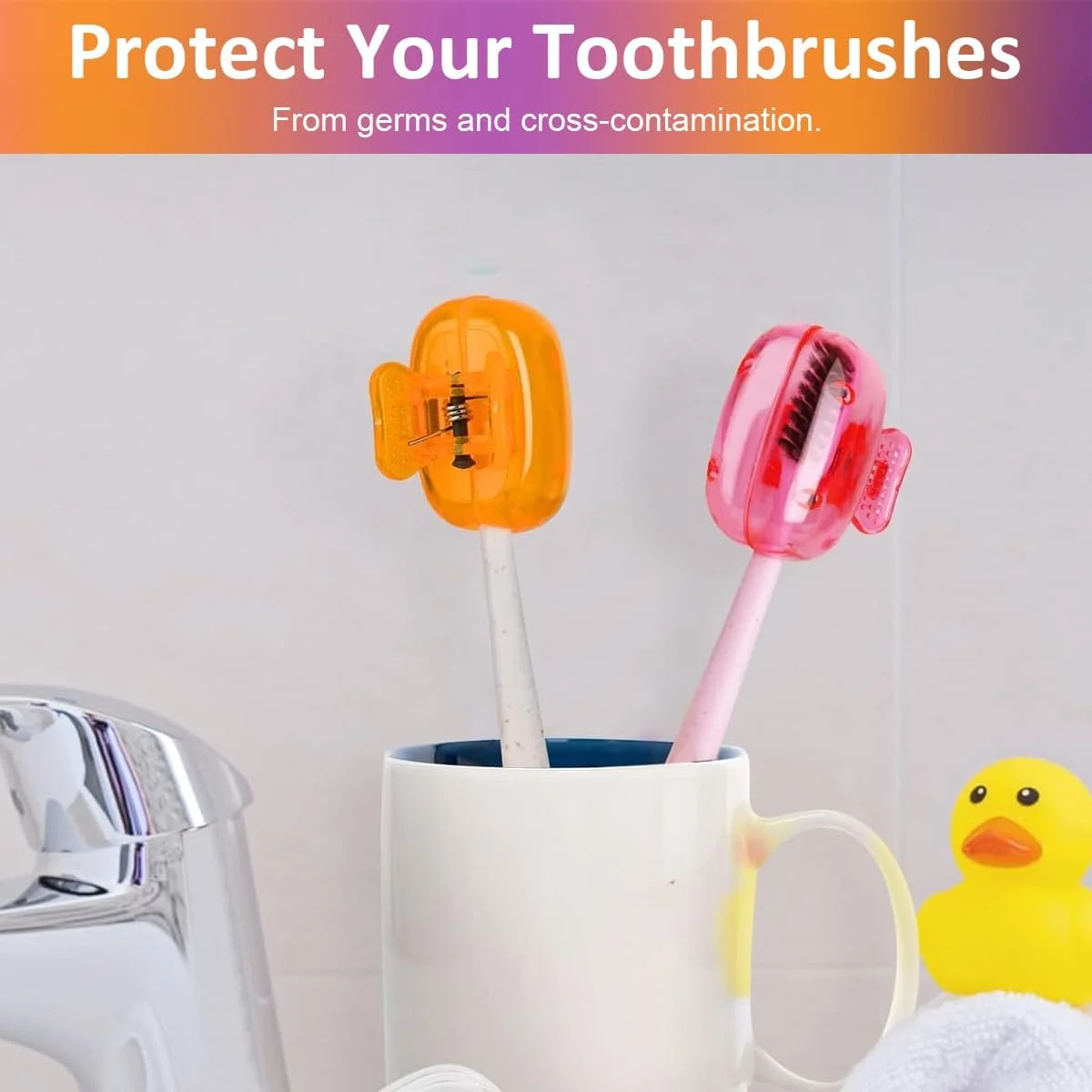 هانه® 4 عددی درپوش مسواک، درپوش بهداشتی و ضد گرد و غبار مسواک، گیره، درپوش محافظ سر مسواک مسافرتی، جهانی 1.8 اینچی، درپوش محافظ سر مسواک برای مسواک کودکان هانه® 4 عددی درپوش مسواک، درپوش بهداشتی و ضد گرد و غبار مسواک، گیره، درپوش محافظ سر مسواک مسافرتی، جهانی 1.8 اینچی، درپوش محافظ سر مسواک برای مسواک کودکان